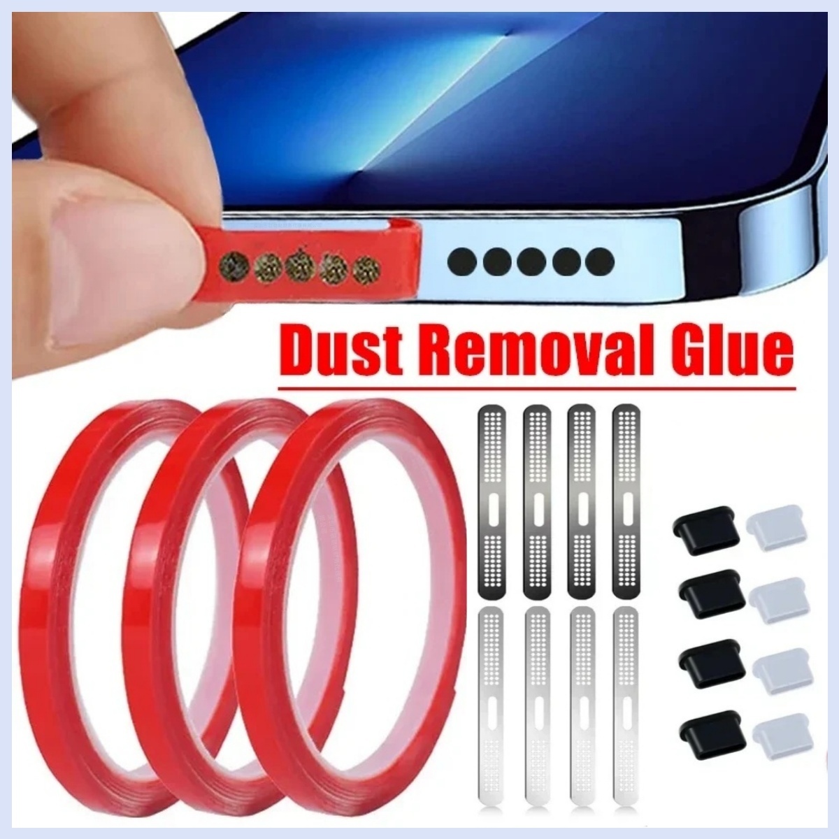 Dust Removal Sticker - Uniwersalny zestaw do czyszczenia głośników telefonu